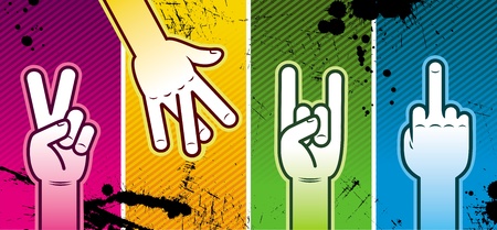 Vector illustration - hand signのイラスト素材