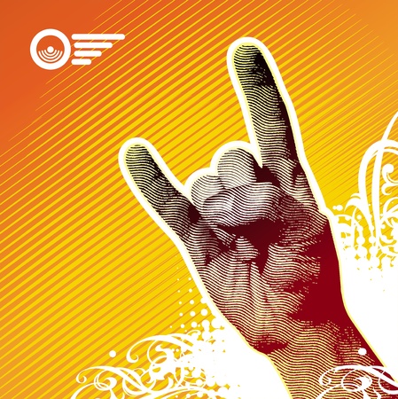 Heavy metal hand sign - vector illustrationのイラスト素材
