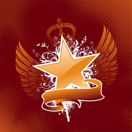 Vector emblem - Heraldic starのイラスト素材