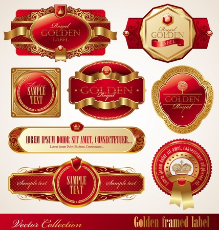 Vector set of golden luxury ornate framesのイラスト素材