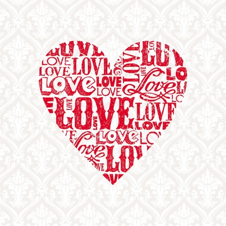 Vector Valentines card with heartのイラスト素材