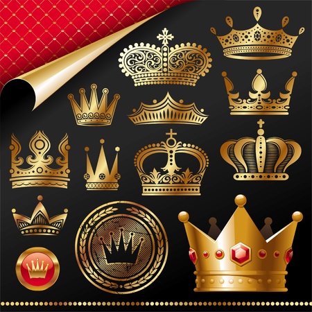 Vector set - Golden royal design elementのイラスト素材