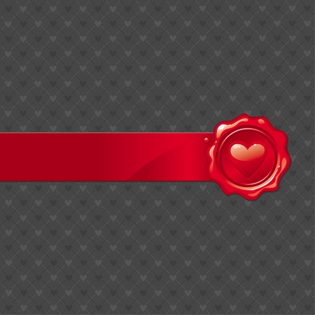 Vector abstract Valentines illustration with heart sealing wax stampのイラスト素材