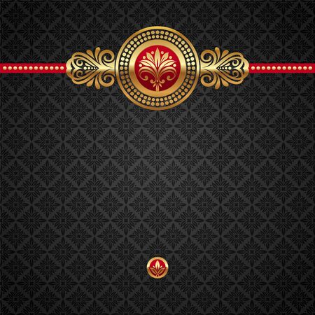 Vector decorative ornamental background with golden elementsのイラスト素材
