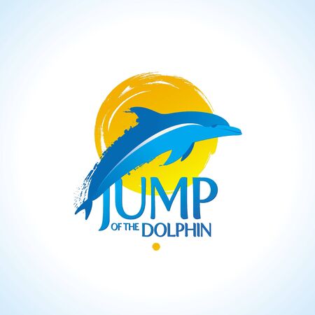 Vector illustration - dolphin jamp out of the waterのイラスト素材