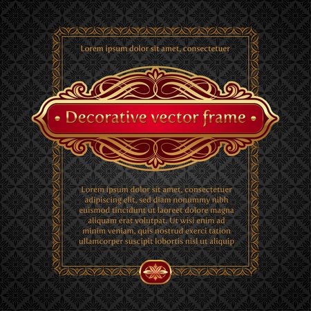 Vector illustration - Luxury golden vintage calligraphical framed labelsのイラスト素材