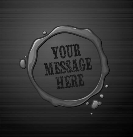 Vector water round frame on dark metal texture backgroundのイラスト素材
