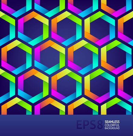 Abstract seamless background with colorful hexagonsのイラスト素材