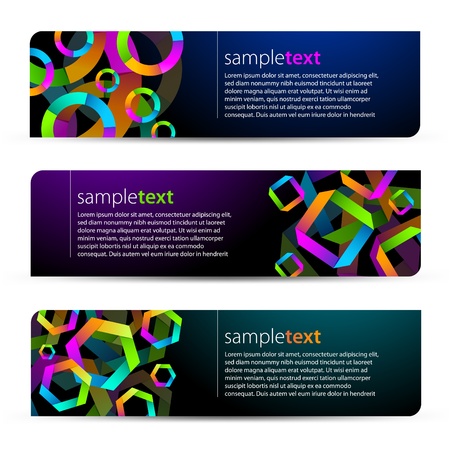 Abstract banners with colorful shapesのイラスト素材