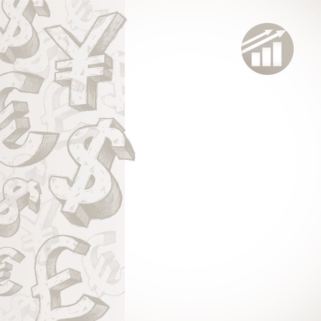 Background with hand drawn currency signsのイラスト素材