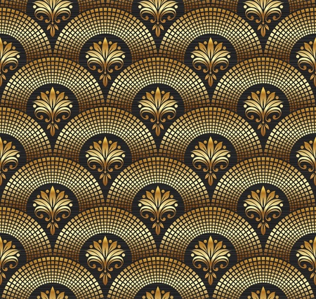 Seamless ornate golden patternのイラスト素材