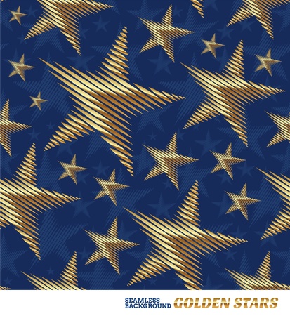 Seamless vector pattern with golden starsのイラスト素材