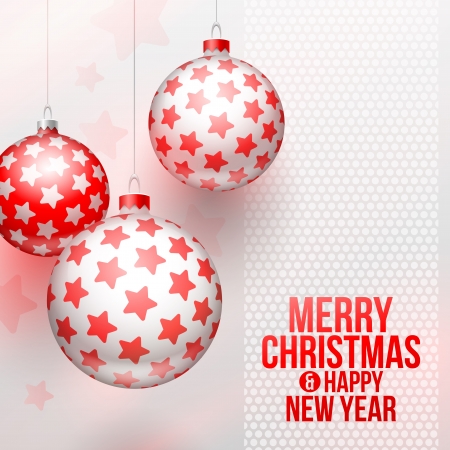 Christmas baubles with stars decor - vector illustrationのイラスト素材