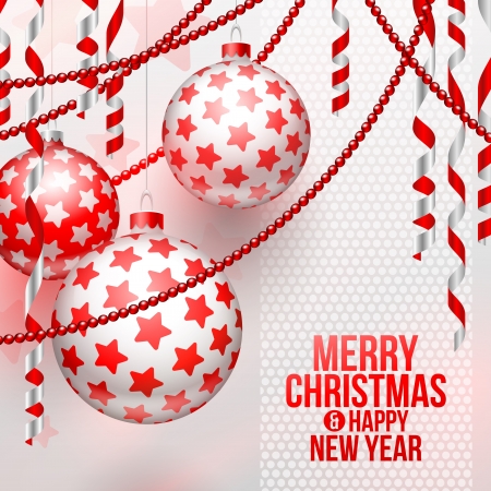 illustration - Christmas baubles with stars decorのイラスト素材