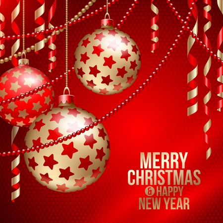 Christmas baubles and decoration -  illustrationのイラスト素材