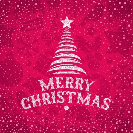  hand drawn Christmas greetingのイラスト素材