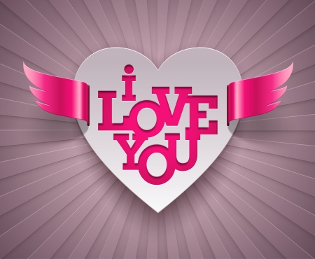 Valentines winged heart - vector illustrationのイラスト素材