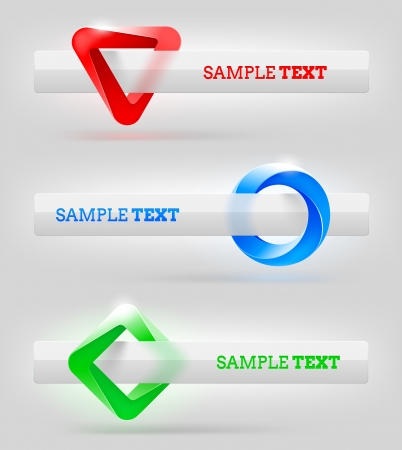 Abstract vector shapes and banners for message or textのイラスト素材