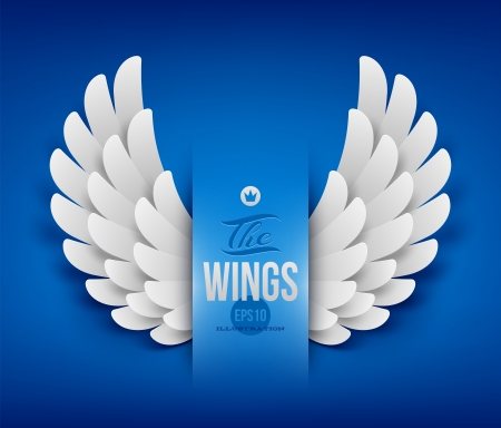 Artificial paper wings - vector illustrationのイラスト素材