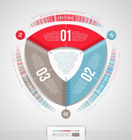 Abstract infographics design with numbered elements illustrationのイラスト素材
