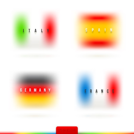 European flags with country name and diffuse colors illustrationのイラスト素材