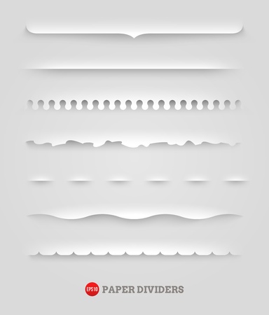 set of paper decorative dividersのイラスト素材