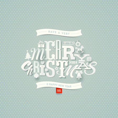 Christmas type design - vector illustrationのイラスト素材