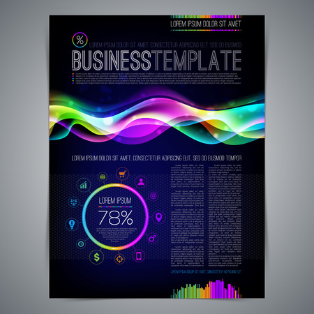 Vector template page design with colorful abstract shapeのイラスト素材