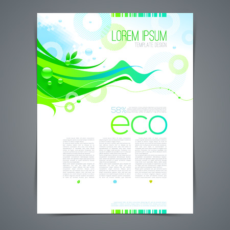 Vector eco template page design with abstract green shapeのイラスト素材