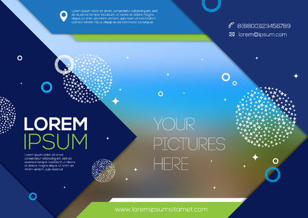 Vector template page design with abstract shape and elementsのイラスト素材