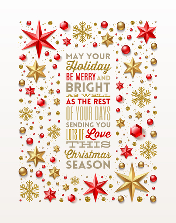 Christmas greeting type design in frame.のイラスト素材