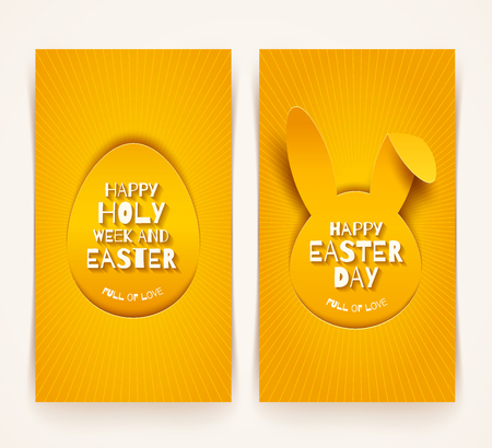 Happy Easter Day banner template vector illustrationのイラスト素材