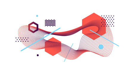 Abstract vector design style illustration with guilloche waveform element.のイラスト素材