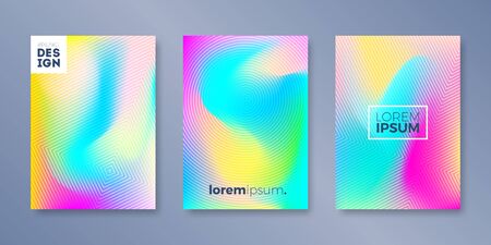 Set of cover design with abstract multicolored blurred effect vector illustration template. Universal abstract design for covers, flyers, banners, greeting card, booklet and brochure.のイラスト素材