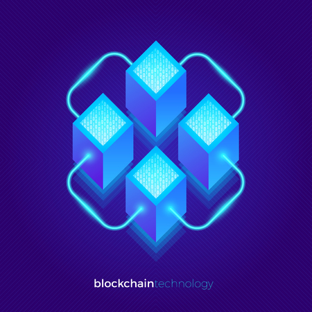 Cryptocurrency data abstract design. Blockchain illustration concept. Vector illustration.のイラスト素材