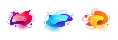 Set of abstract modern banner with gradient color. Different fluid shape and line elements. Abstract vector illustration.のイラスト素材