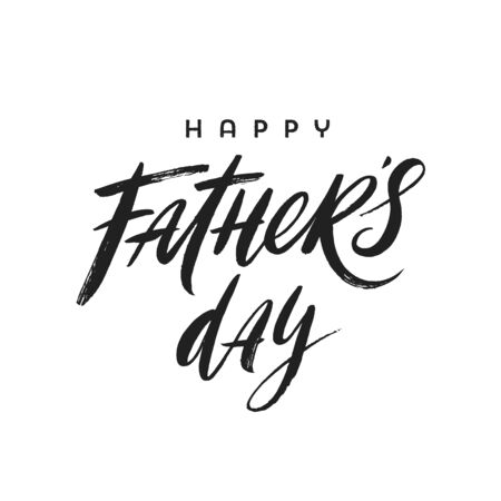 Happy fathers day brush calligraphy, Lettering. Vector illustration.のイラスト素材