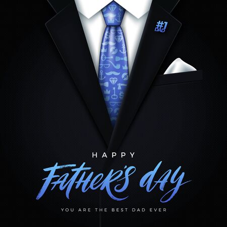 Happy Fathers day vector illustration - greeting card.のイラスト素材