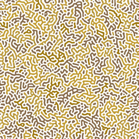 Abstract turing seamless background. Camouflage pattern. Abstract background with glitter gold. Vector illustration.のイラスト素材