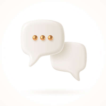 White speech bubble. Dialogue concept design. Vector illustration.