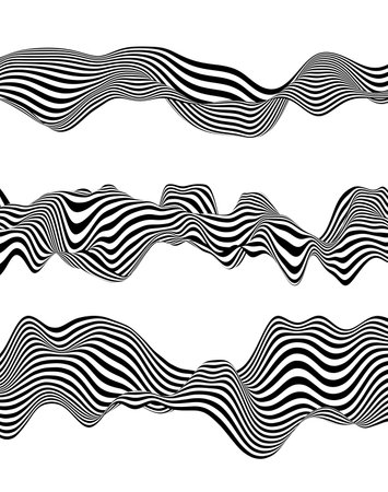Set of fluid wave shapes. Abstract futuristic background. Modern minimal design. Can be used for cover, poster, flyer, brochure, wall art. Vector illustration.のイラスト素材