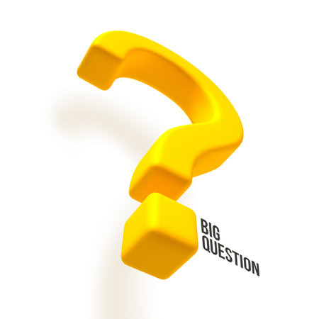 3d yellow question mark isolated on white background. Vector illustration.のイラスト素材