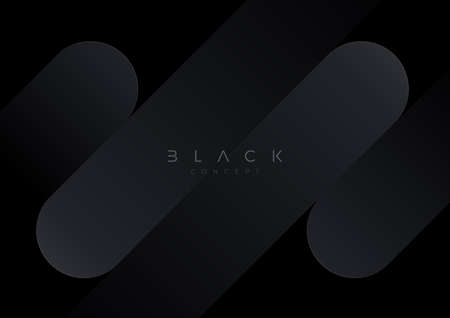 Black background with abstract shape. Minimal concept design. vector illustration,