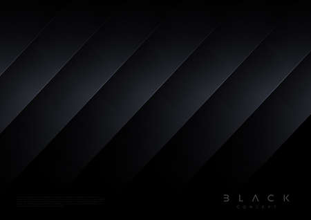 Black background with layered abstract 3d shape. Minimal concept design. vector illustration,のイラスト素材