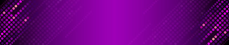 Abstract purple dotted banner with copy space. Horizontal background. Vector illustration.のイラスト素材