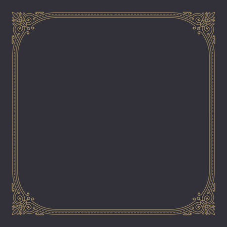 Flourishes calligraphic elegant ornamental frame. Vintage vector illustration.のイラスト素材