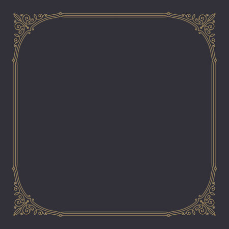 Flourishes calligraphic elegant ornamental frame. Vintage vector illustration.のイラスト素材