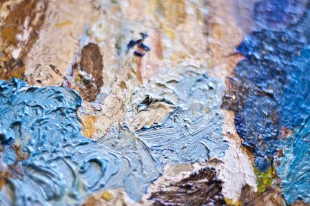 painting with oil paintsの写真素材