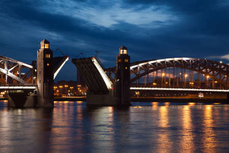 Bridge Petra Great and Smolinyy cathedralのeditorial素材
