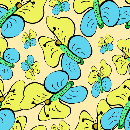Seamless pattern with stylized butterfliesのイラスト素材